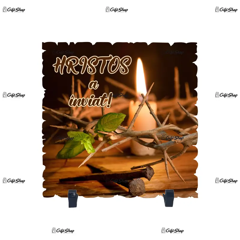 Hristos a inviat, placheta cu mesaj